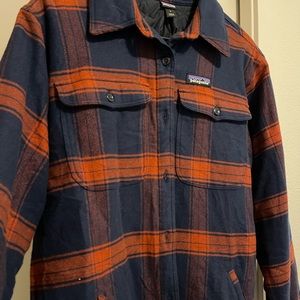 Patagonia flannel jacket size large navy & red